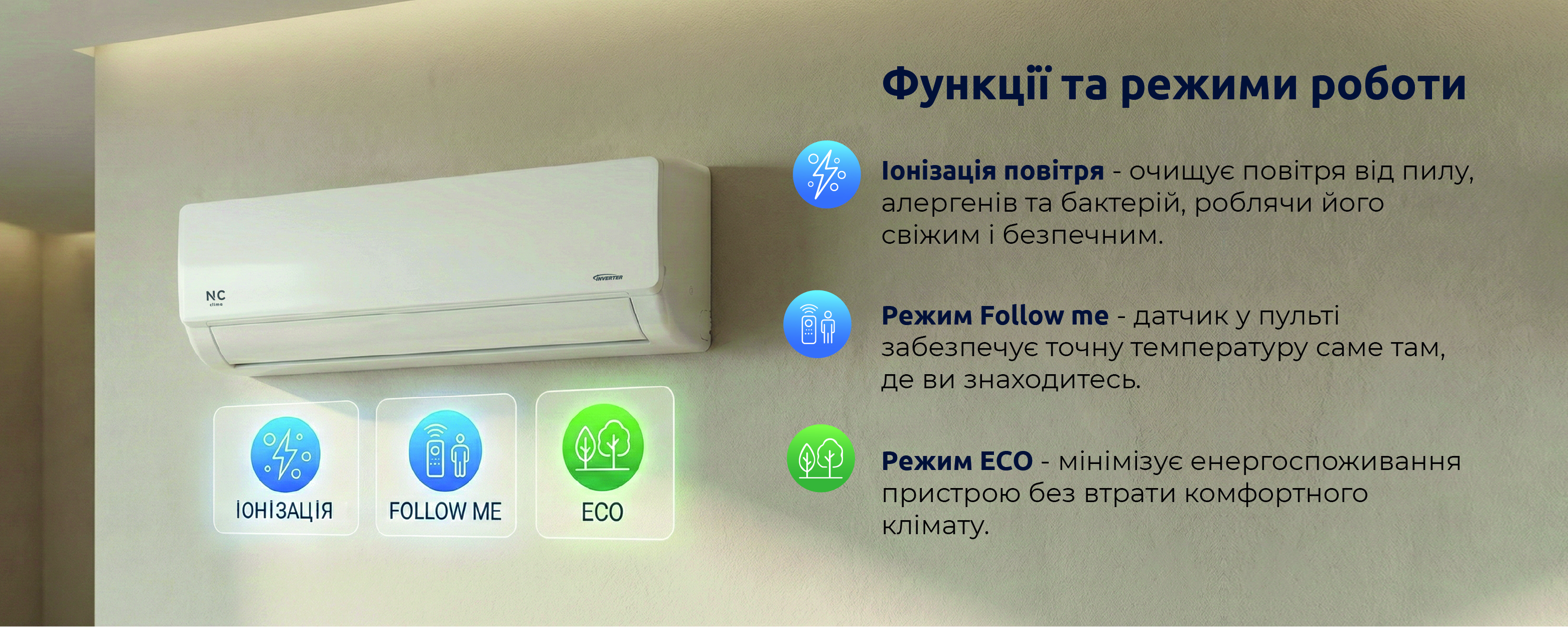Кондиціонер настінний NC clima NCI18EHDIw1eu/NCO18EHDIw1eu ❄️ AIR-EX.COM.UA, зображення 4